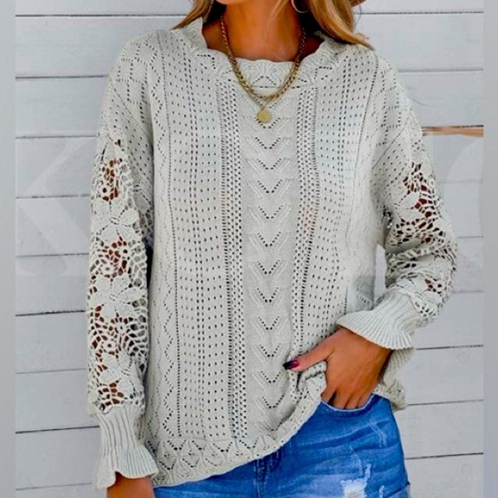 Elegant Gray Knit Sweater - XXL - Very Comfortable. Brand New - So Cute On!